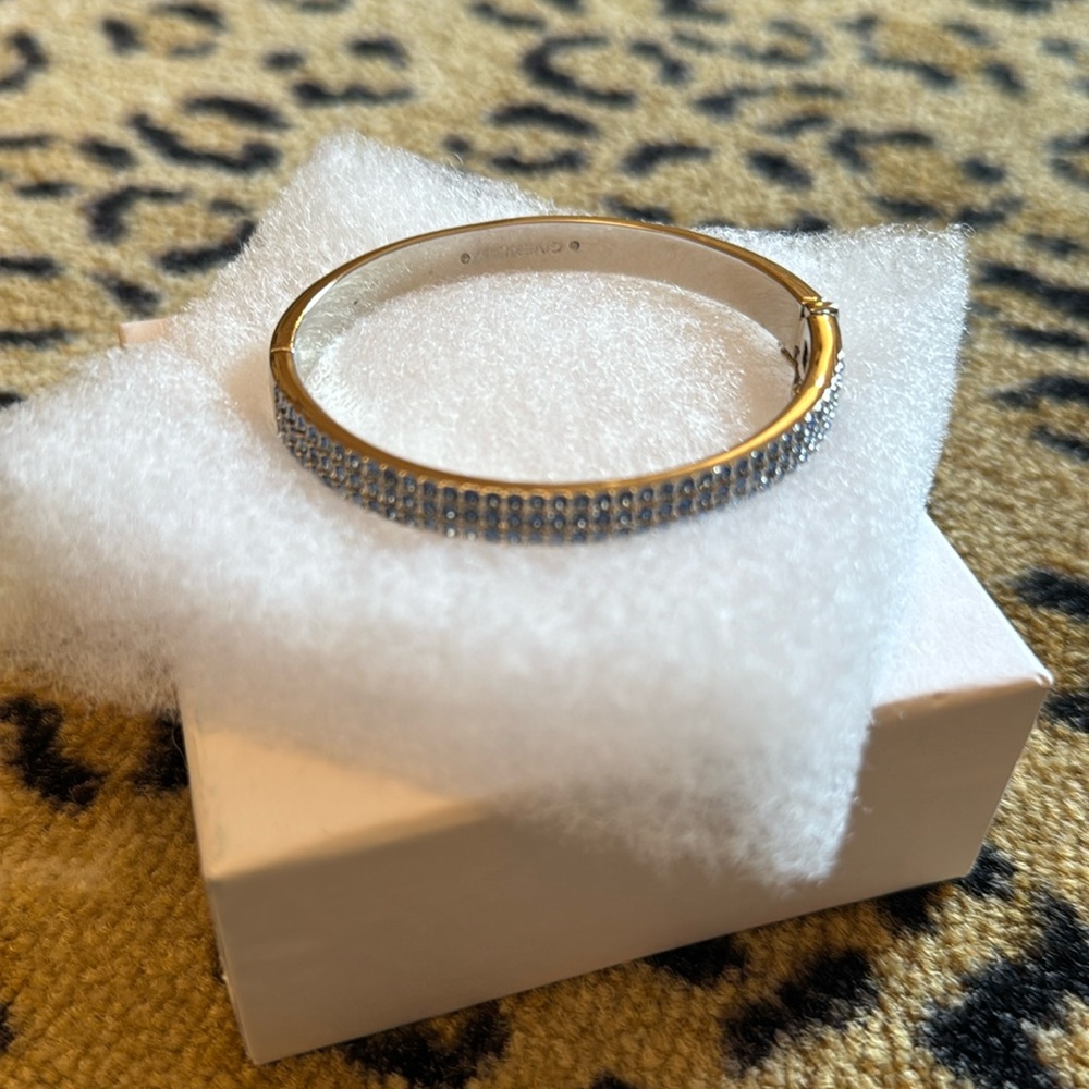 Givenchy Never worn sliver tone & blue rhinestone bracelet